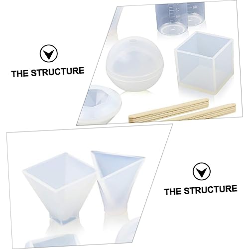 STOBOK 18-Piece Silicone Mold Set for DIY Crafting 3D Decorative Shapes Liquid Resin Casting for Jewelry Making and Epoxy Art Projects