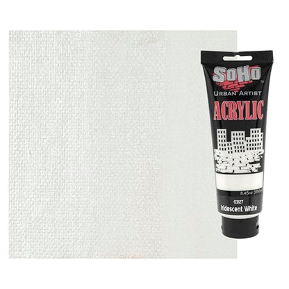 Soho Urban Artist Heavy Body Acrylic Paint - 250 ml Tube - Iridescent White - Thick, Rich Color, Excellent Coverage, Professional Quality - Artists Acrylic Paint - color: Iridescent White, size: 8.45 Fl Oz (Pack of 1)