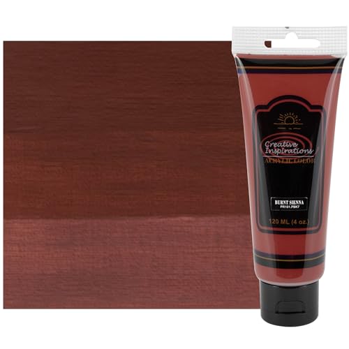 Creative Inspirations Acrylic Paint - Burnt Sienna - 120 mL Tube - Smooth & Creamy Consistency, Vibrant Pigmentation, Great Coverage for Artists - Clean Up with Soap & Water - color: Burnt Sienna, size: 4.06 Fl Oz (Pack of 1)