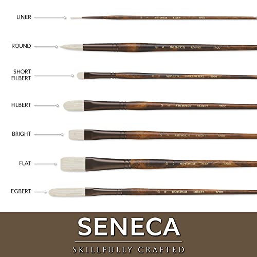 Seneca Artist Brush, Filbert 2 (1700FB-2) by Willow Wolfe, Professional Synthetic Bristle Paint Brush for Acrylic, Oil and Water Mixable Oil, Series 1700, 2 Filbert - size: 2