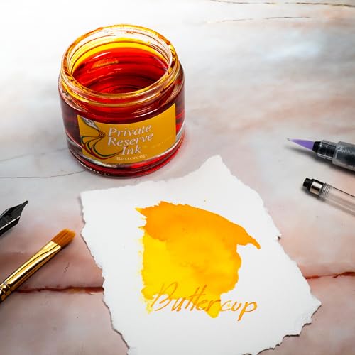 Private Reserve Premium Fountain Pen Ink, 60ml Bottle, Buttercup | Premium fountain pen ink with smooth flow, rich color, and reliable everyday writing performance. - color: Buttercup