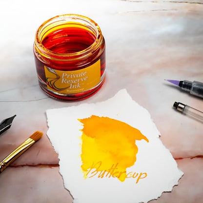 Private Reserve Premium Fountain Pen Ink, 60ml Bottle, Buttercup | Premium fountain pen ink with smooth flow, rich color, and reliable everyday writing performance. - color: Buttercup