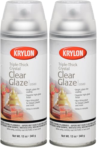 Krylon I00500A07 12-Ounce Triple Thick Clear Glaze Aerosol Spray,High-Gloss (Pack of 2) - color: High-Gloss, size: 12 Ounce (Pack of 2), style: Triple Thick