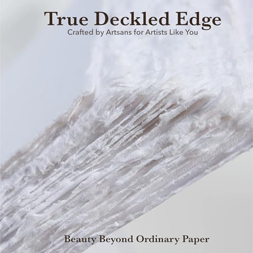Wanderings Handmade White Deckle Edge Blank Paper - 10" x 12" - Recycled - Pack of 25 - Watercolor/Mixed Media Paper - Artwork Posters Signs Menus Invitations - Extra 300 GSM - Large - size: 10"x12"