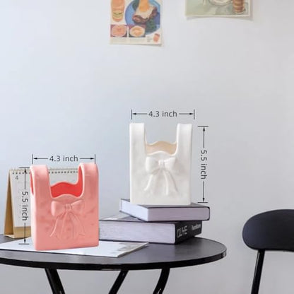 Ceramic Paint Brush Holder, Countertop Organizer,Ceramic T-shirt Bag Sharp Paint Brush Holder (White) - color: White