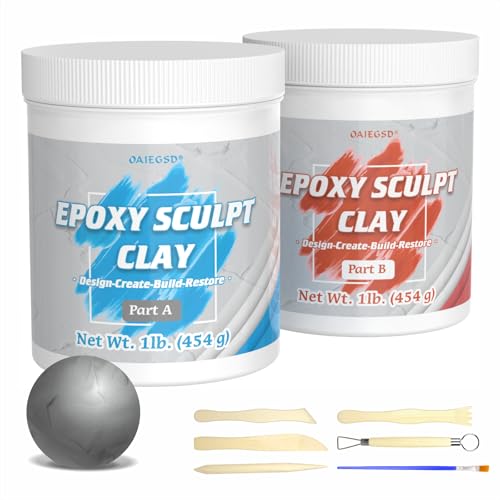2 Pound Natural Epoxy Putty Sculpt Clay, 2 Part (A & B) Modeling Compound for Sculpting, Modeling, Building, Repairing, Self-Hardening Epoxy Clay Easily Repairs Metal, Wood, Tile, Ceramics, Plastic - color: Natural, size: 2 Pound