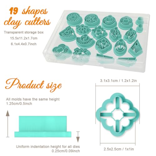 ORIGACH 19 Pcs Geometric Irregular Shape Polymer Clay Cutters Set Boho Earring Clay Cutter DIY Craft Supplies for Earring and Jewelry Making - style: Geometric Irregular