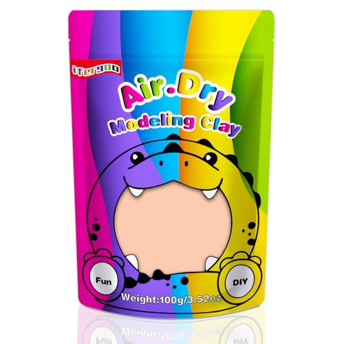 ifergoo Skin Air Dry Clay, DIY Creative Modeling Clay for Kids, Super Light Magic Foam Clay for Kids Age 3-12, Soft, No-Sticky & Non-Toxic, Molding Clay for School Art & Craft Project(Skin/100g/3.5oz) - color: Skin/100g