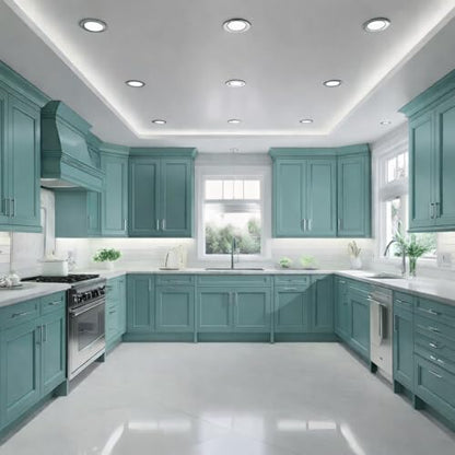 ALL-IN-ONE Paint by Heirloom Traditions, Amalfi (Agua Blue), Quart - Durable cabinet and furniture paint. Built in primer and top coat, no sanding needed. Includes our 30 featured color card. - color: Amalfi, size: 32 Fl Oz (Pack of 1)