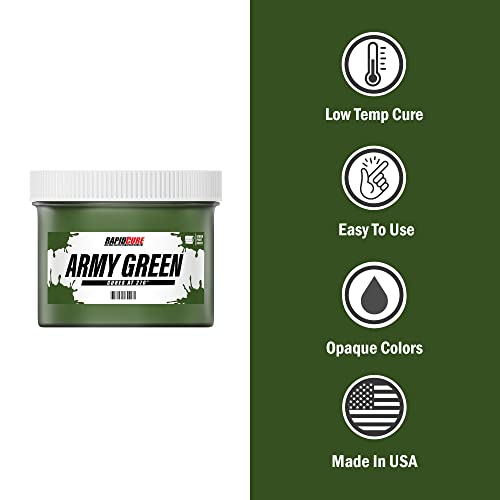 Rapid Cure® Screen Printing Ink Army Green (Quart - 32 oz.) - Plastisol Ink for Screen Printing, Fast Curing Fabric Paint - Screen Print Direct®, USA Made - color: Army Green, size: 32 fl oz