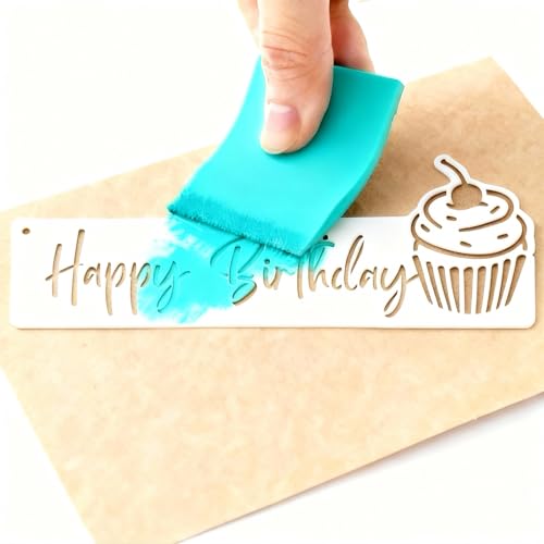 4PCS Mini Screen Printing Squeegee, Rubber Blade Chalk Paste Ink Scraper for Mesh-Back Stencils, DIY Wood/Ceramic/Fabric Craft, Reusable Craft Squeegee Kit (4)