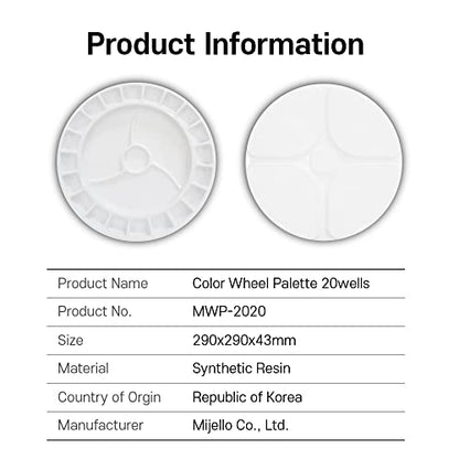 Mijello MWP-2020 20 Wells Water Color Color Wheel Palette