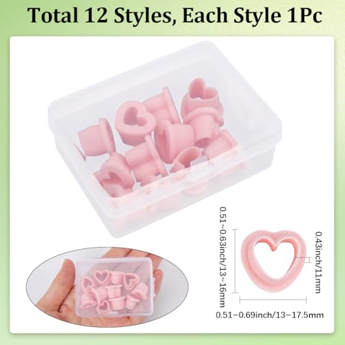SUNNYCLUE 1 Box 12Pcs 12 Styles Heart Clay Earring Cutters Valentines Polymer Clay Cutters Plastic Love Heart Shapes Pressed Cutting Molds Tool Set for Jewelry Making Earrings Adults Supplies