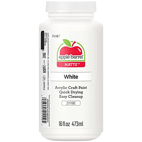Apple Barrel Acrylic Paint in Assorted Colors (16 Ounce), 21119 White - color: White, size: 16 Fl Oz (Pack of 1)