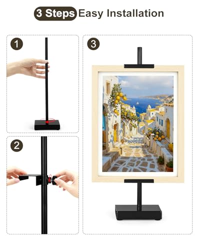 Adjustable Tabletop Easel Stand, Black Picture Easels for Display Up to 17" H, Metal Picture Frame Holder Stand Table for Art, Photo (2 Pack) - color: Black 2Pack