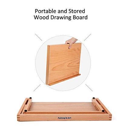 Falling in Art 5-Position Wood Drafting Table Easel Drawing and Sketching Board, 16 1/2 Inches by 12 1/8 Inches - style: 16 1/2 L * 12 1/8 W