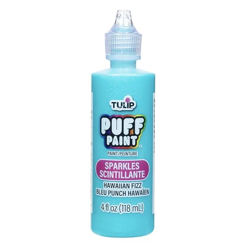Tulip Puff Fabric Paint , Permanent Craft Paint for Clothes, DIY Projects, Notoxic, 4 fl oz, Sparkles Hawaiian Fizz - color: SPARKLES HAWAIIAN FIZZ, size: 4 Fl Oz (Pack of 1)