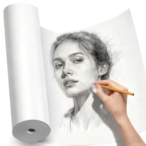 PerkHomy Craft Paper Roll 15" x 2400" (200') Kraft Paper for Gift Wrapping Moving Art Floor Covering Packing Painting Drawing Paint Easel Poster Chart Paper (White, 15" W x 2400" L (200')) - color: White, size: 15" x 2400" ( 200' )