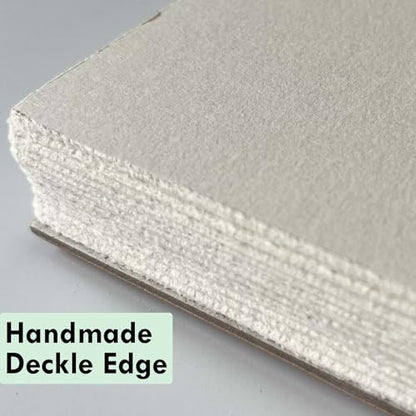 tumuarta Deckle Edge Paper Sketchbook, 92 LB, 150 GSM, 80 Sheets Mixed Media Paper, Acid Free, Handmade Journal Hardbound Sketch Book for Pencil, Ink, Markers, Acrylic and More (6" X 6") - size: 6" X 6"