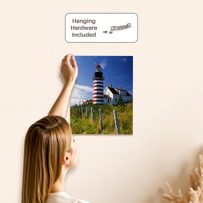 3dRose Maine, Lubec. West Quoddy Head Lighthouse - US20 BJA0007 - Jaynes Gallery Museum Grade Canvas Wrap 11x14 - size: 11"L x 14"W