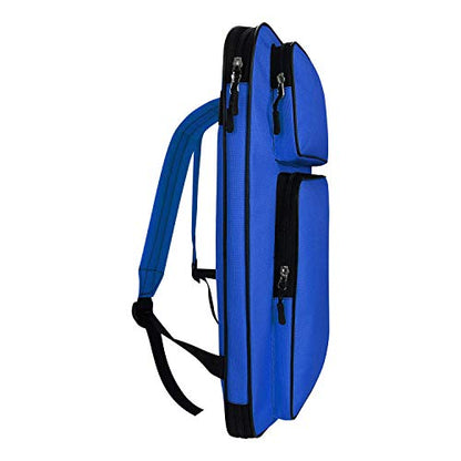 haozaikeji A3 Artist Portfolio Carry Case Bag Portable Waterproof Canvas Shoulder Bag Painting Pad Backpack for Sketching Painting Art Supplies with Shoulder Straps & Carry Handle - color: Dark Blue