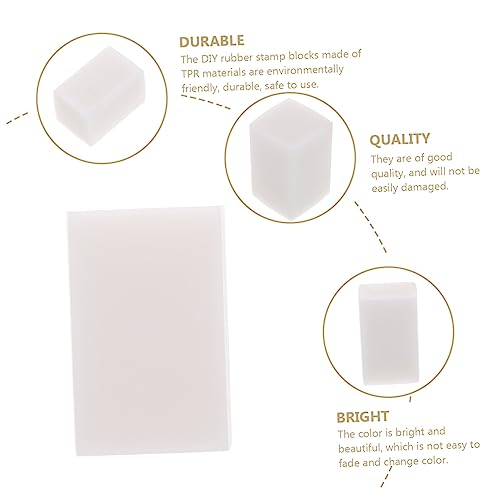Housoutil 4Pcs Professional Rubber Carving Blocks for DIY Crafts Rubber Stamp Tools with Smooth Edges for Printmaking and Engraving Projects Each