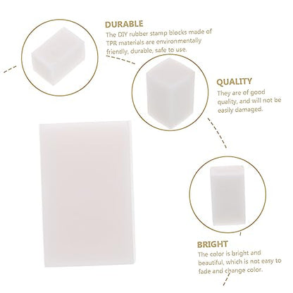 Housoutil 4Pcs Professional Rubber Carving Blocks for DIY Crafts Rubber Stamp Tools with Smooth Edges for Printmaking and Engraving Projects Each