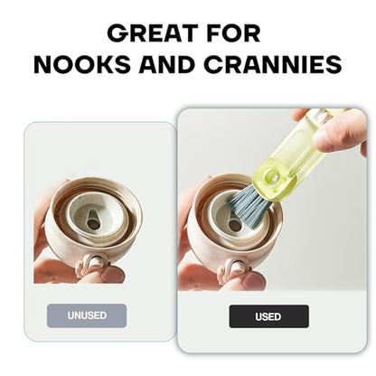 3 in 1 Cup Lid Gap Cleaning Brush Set, Multifunctional Bottle Cleaning Brush, Cleans Narrow Bottles Easily, Home Kitchen Crevice Brush Tools (3 Pack)