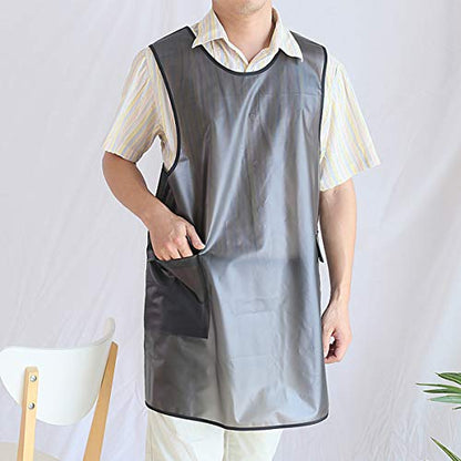 NEWGEM Waterproof Apron with Pockets for Women Cooking Painting Baking Gardening - color: Black Transparent