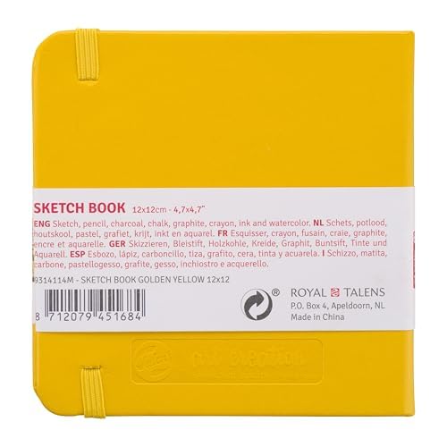 Talens T9314-114M 441793 Art Creations Sketchbook, Drawing Notebook, 4.7 x 4.7 inches (12 x 12 cm), Golden Yellow - color: goldenyellow, size: 12×12cm