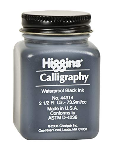 Higgins Black Calligraphy Ink, 2.5 Ounce Bottle (44314) - color: Black