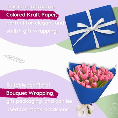 SMART&CASUAL 15" x 450" (37.5') Kraft Paper Roll for Art Craft Supplies Gift Wrapping Moving Packing Painting Drawing Paint Easel Poster Chart Paper (Blue, 15" W x 450" L (37.5')) - color: Blue, size: 15"W x 450"L ( 37.5' )