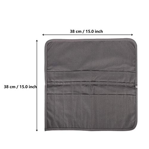 GLOGLOW Storage Organizer Roll-Up Case Bag, Compact Portable Painting Tool Bag Gray Travel Brush Organizer for Artists Art Supplies Home or Studio Use