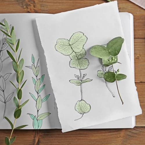 30 Sheets Watercolor Paper, 300 GSM Thick Textured Cotton Paper - 4 x 6 Inch Deckled Edge Handmade Paper for Painting, Calligraphy, Wedding Invitations, Greeting Cards, DIY Crafts