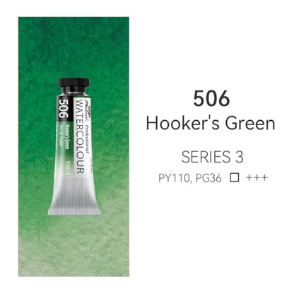 PHOENIX Professional Watercolor Paint Single Tube - 0.47 Fl Oz / 14ml - Hooker's Green - color: Hooker's Green, size: 0.47 Fl Oz (Pack of 1)