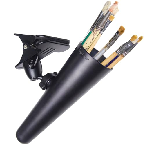 Paint Brush Holder with Metal Clip, Adjustable 360° Ball Mount,Suitable for Painters' Studios or Plein Air Painting,Portable Brush Holder for Oil Painting, Acrylic or Watercolor, etc