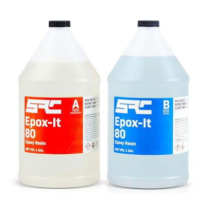 SPRESIN Epox-It 80 Clear Epoxy Resin Kit 2-Gal (1 Gal Part A + 1 Gal Part B) for Beginners and Experts, Coating, Bar Top, Countertop, Tabletop- Crystal Clear Formula for Jewelry Art, Laminating - size: 2 Gal