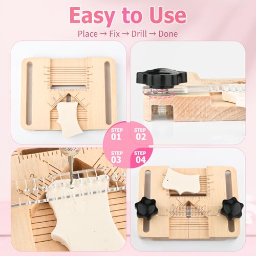 Polymer Clay Earring Hole Drill Guide Tool, Precision Drilling Guide for Polymer Clay Jewelry Earring Making Tools & Clay Craft Accessories