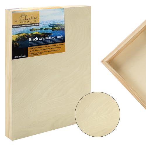 Da Vinci Pro Birch Wood Panel 1-5/8 Deep – 6x8 Single Panel - Fine Textured, Warp Resistant, Lightweight & Rigid – Perfect for Mounting Sanded Pastel or Watercolor Paper, Linen or Canvas