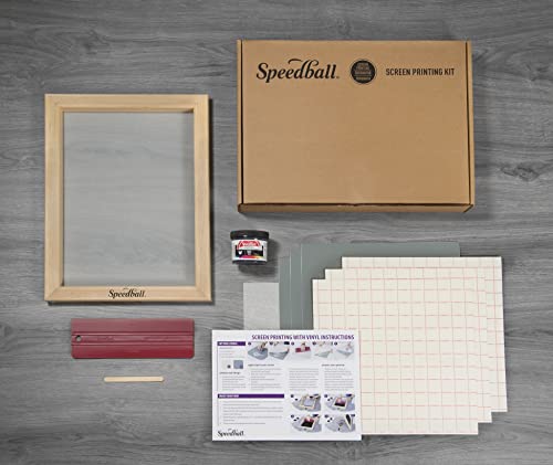 Speedball Beginner Screen Printing Craft Vinyl Kit, Use with Cutting Machine to Easily Print Custom T-Shirts and Home Decor