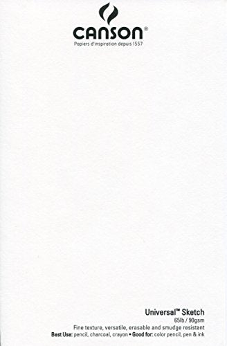 Canson Artist Series Universal Paper Sketch Pad, for Pencil and Charcoal, Micro-Perforated, Side Wire Bound, 65 Pound, 14 x 17 Inch, 100 Sheets - size: 14" x 17" (1 Pack), style: 14" x 17" Top Wire