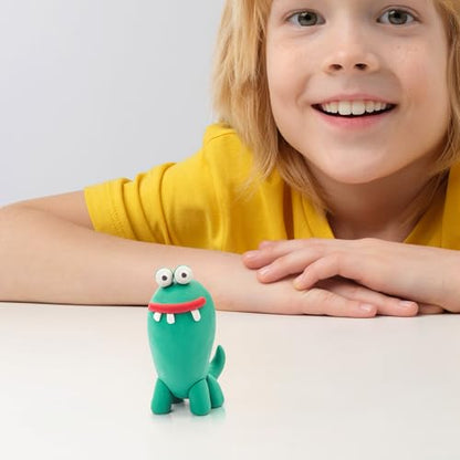 HEY CLAY Set - Colourful Modeling Air Dry Clay Kit for Kids 15 cans and Sculpting Tools with Fun Interactive Instructions App - Children 3+ (Monsters) - style: Monsters