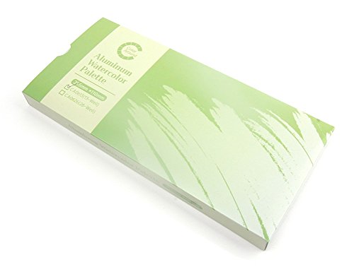 Aluminum Watercolor Palette 13 Well (10.0" x 4.3" x 0.8") - color: White, size: 13 Well (10.0" x 4.3" x 0.8")