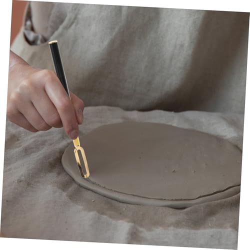 NUOBESTY 1 Set Interchangeable Heads Clay Carving Tool Set Ergonomic Pottery Scraping Sculpting Tool for Trimming Texturing and Detailing Versatile for Beginners Professionals