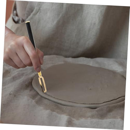 NUOBESTY 1 Set Interchangeable Heads Clay Carving Tool Set Ergonomic Pottery Scraping Sculpting Tool for Trimming Texturing and Detailing Versatile for Beginners Professionals