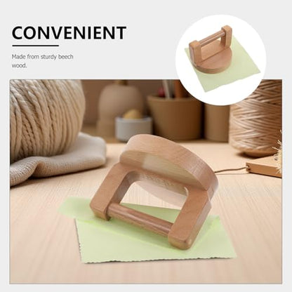 CIMAXIC Beech Wood Printmaking Baren, Round Paper Burnisher, Ergonomic Baren Handle Relief Printing Press Tool for Block Print and Stencil Art