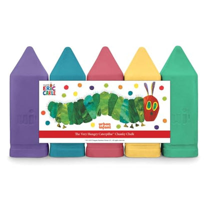 Urban Infant Non-Toxic Sidewalk Chalk for Toddlers 1-3 and Kids - Washable Outdoor Jumbo Chalk - The Very Hungry Caterpillar - color: Caterpillar