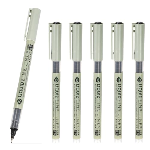 PATIKIL Fineliner Pens, 6 Pcs Black 02 0.3mm Fineliner Marker Waterproof Ink Archival Drawing Pens Watercolor Art Supplies Set for Sketching Journaling Scrapbooking Artist Illustration - size: 02 0.3mm
