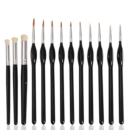 13-Piece Artist Brush Set | 10 Hog Bristle + 3 Nylon | Birch Wood & Aluminum Ferrules | Oil/Acrylic Painting | Professional Grade Artist Brushes