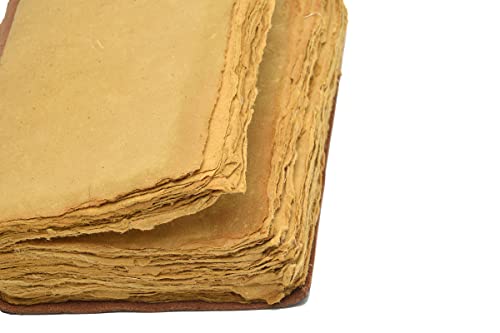 Leather Journal Writing Notebook - Antique Handmade Leather Bound journal with deckle edge paper For Men And Women Diary Large 7.5" X 5.5" Inches, Gift For Art Sketchbook, Travel Diary And Notebooks To Write In (7.5" X 5.5") (9" X 6") - size: 9" X 6"